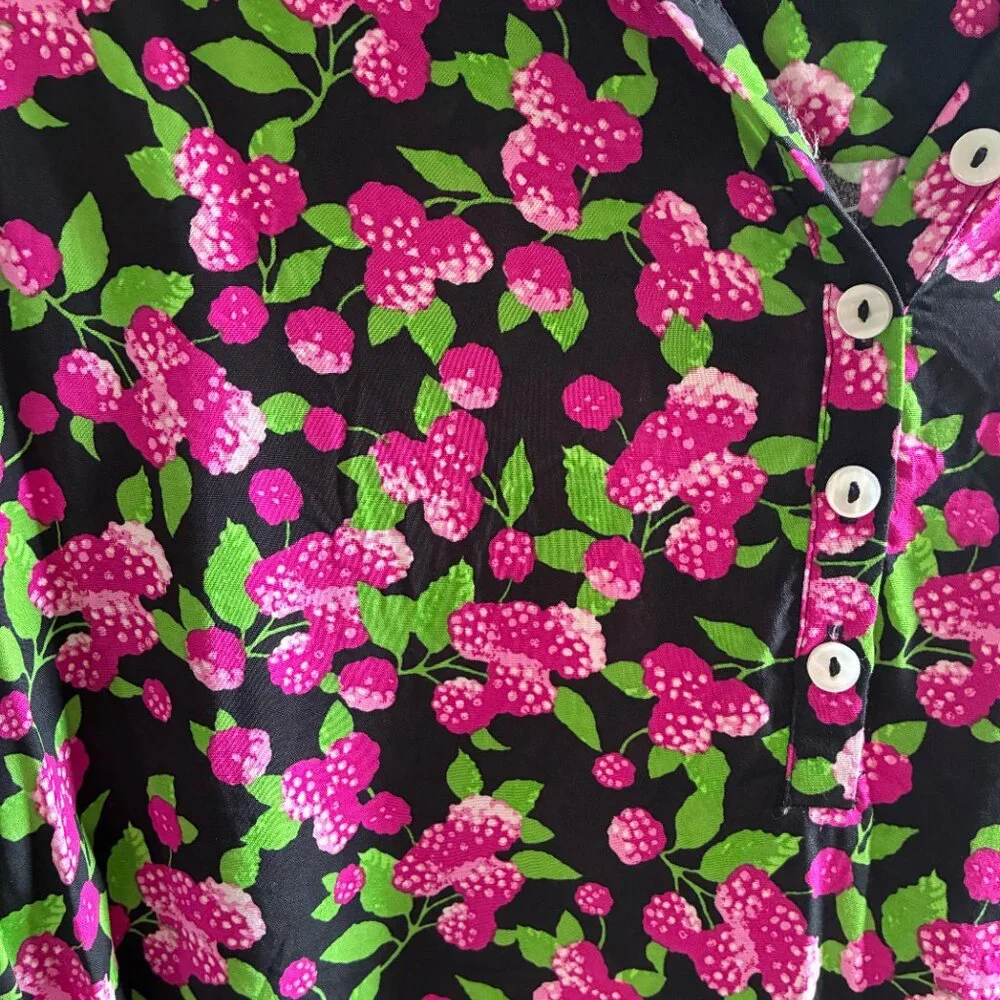 MODCLOTH Raspberry Print Collared Blouse - Picture 2 of 4